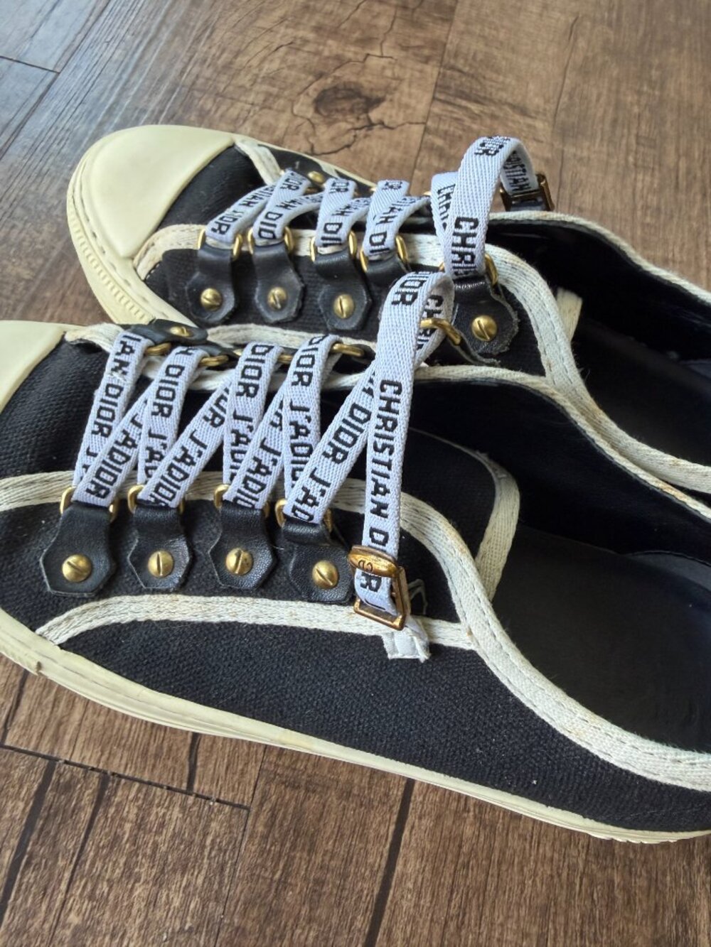 Dior Walk'N'Dior Black Canvas Sneakers, Size 5 1/2 - Picture 10 of 14